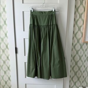 Wiggy Kit Sicily Skirt in Green Cotton Seersucker